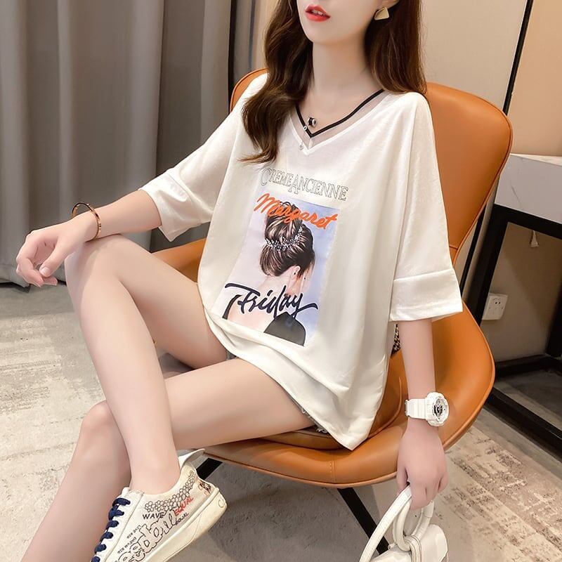 着心地抜群 3色選択可 女性力を高める Vネック Tシャツ カットソー＜S-3094＞
