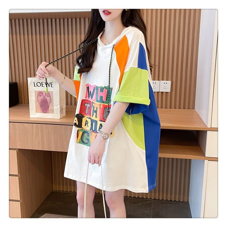 売り切れ必至 切り替え カジュアル カラーマッチング プリント全2色 半袖Tシャツ<S-8723>