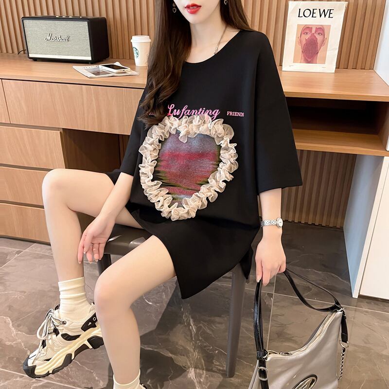 絶対欲しい プリント ロゴ ゆったり 3色半袖Tシャツ＜S-8315＞