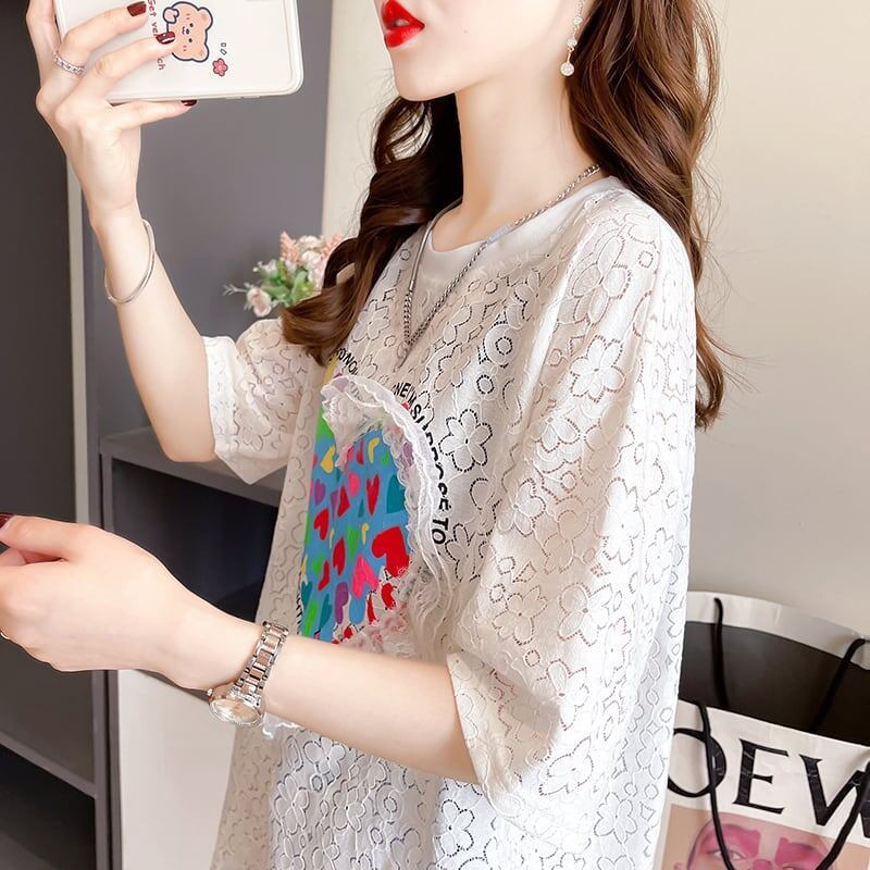 オシャレ度満点 プリント 高級感溢れる Tシャツ カットソー＜S-3336＞