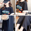 スタイリッシュ プリント 一目惚れ Tシャツ カットソー ワンピース＜S-3575＞