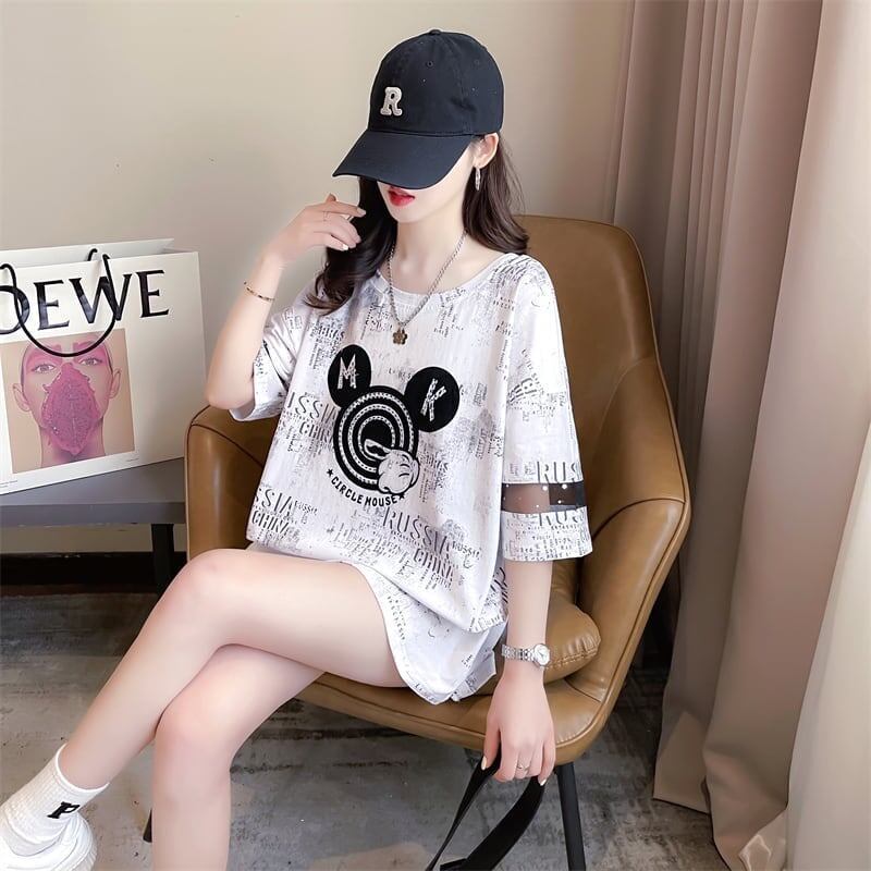 デザインセンス重工業ホットダイヤモンドパーソナライズされた漫画半袖Tシャツ、夏の新しいスタイル<S-2924>
