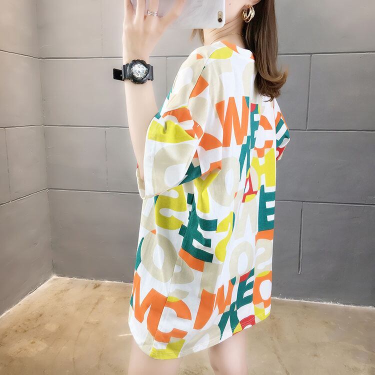 売り切れ必至 カラーマッチング 個性派 プリント全2色 半袖Tシャツ カットソー ＜S-8556＞