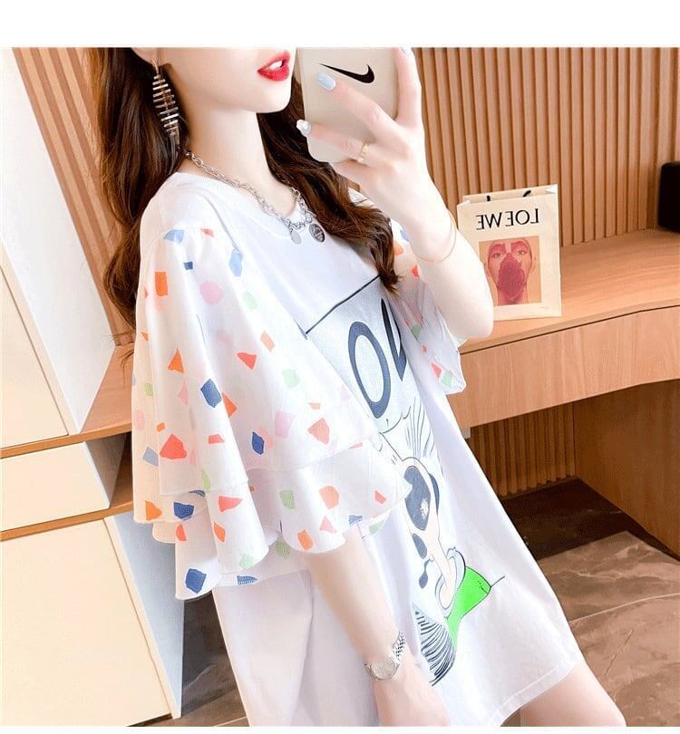ウエスタンスタイルとデザインのフライングスリーブTシャツ<S-3003>