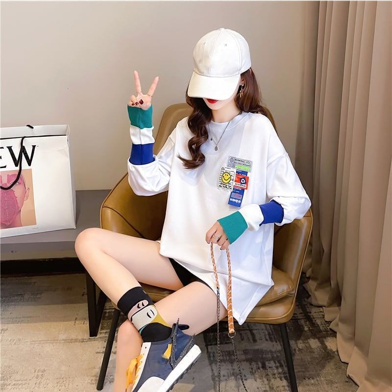 個性的なデザイン 切り替え 好感度満載 プリント Tシャツ カットソー＜S-3665＞