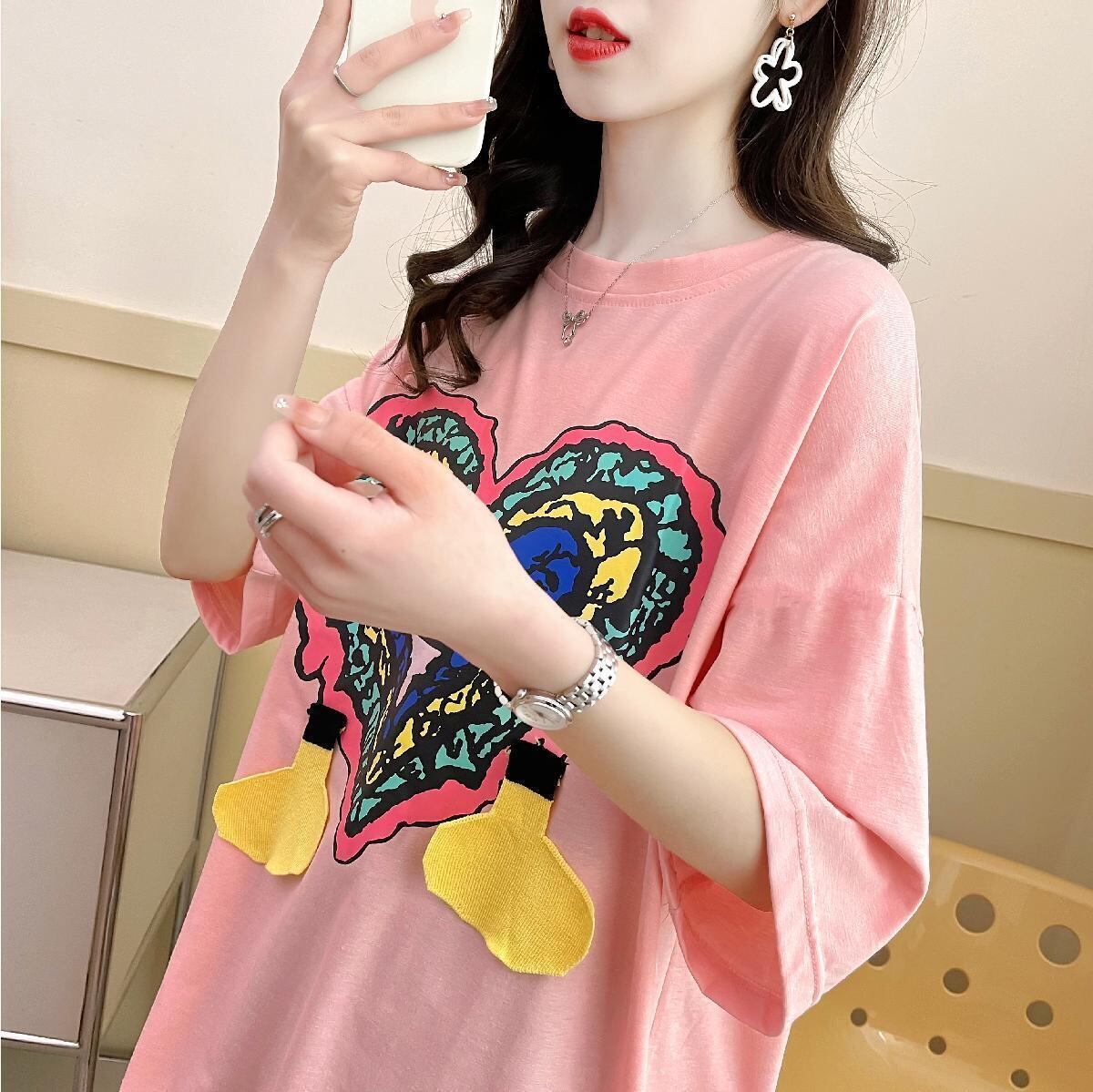おすすめ シンプル カジュアル ゆったり 半袖Tシャツ＜S-8136＞