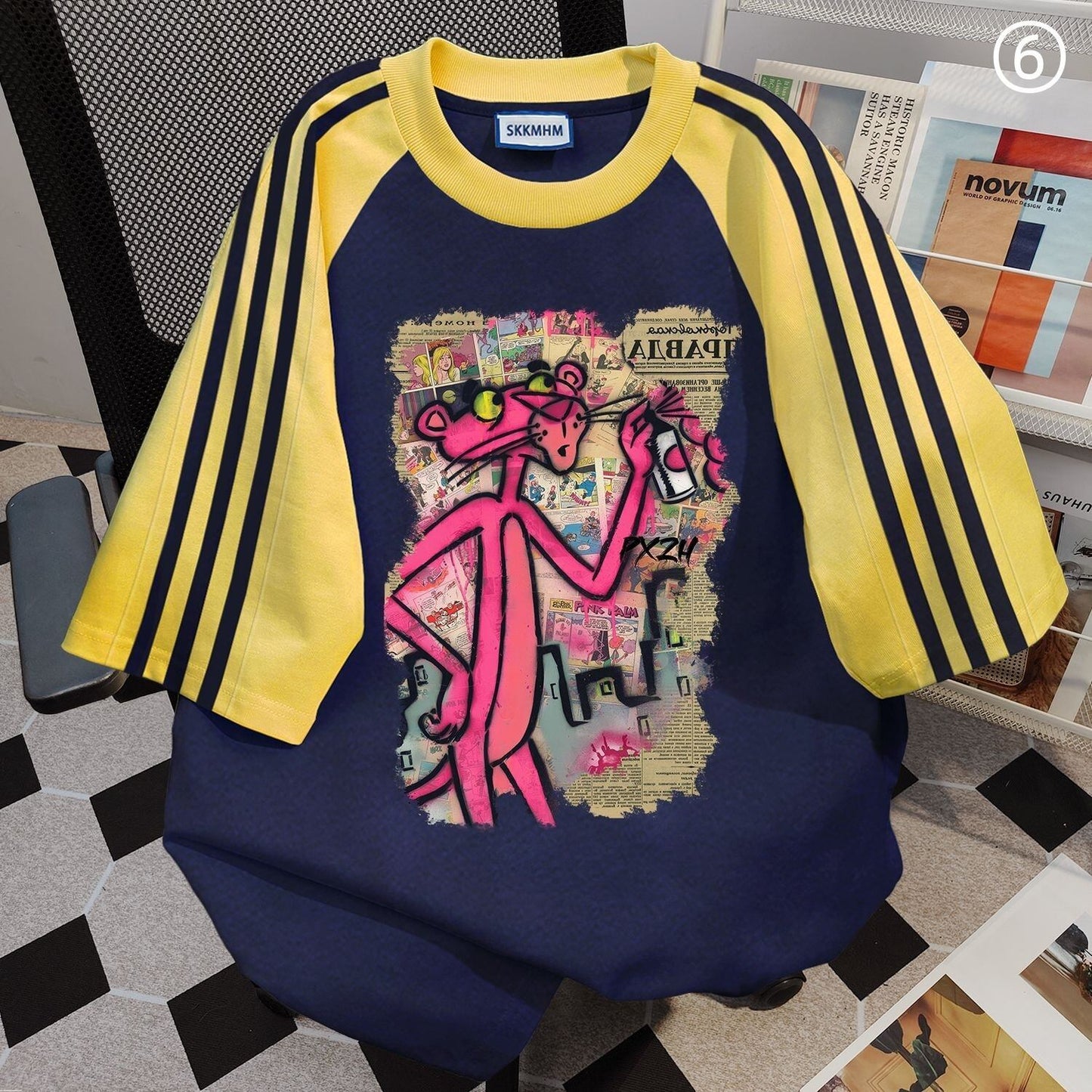 新商品 特別デザイン カジュアル プリント全6色 半袖Tシャツ<S-8757>