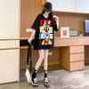 清純甘くて女子力UP ラウンドネック 一目惚れ カートゥーンプリント Tシャツ＜S-2817＞
