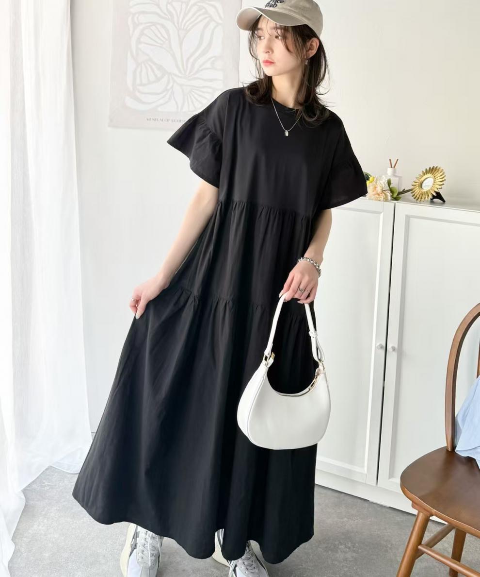 今季マストバイ 早い者勝ち 美人度アップ カジュアル 全3色 半袖 Tシャツ ワンピース ＜S-11984＞