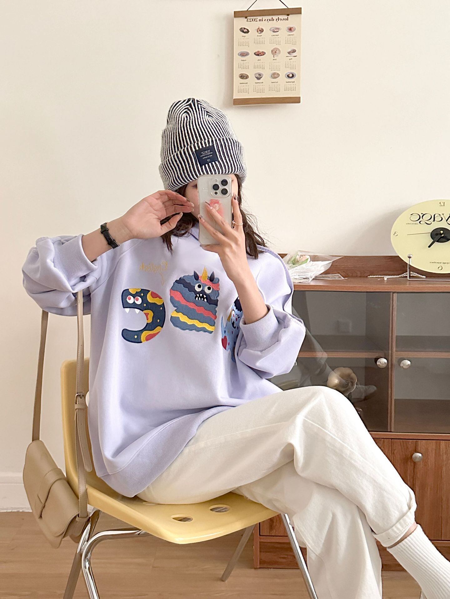 大人可愛い ゆったり 刺ロゴ パーカ 全4色トップス＜S-4811＞