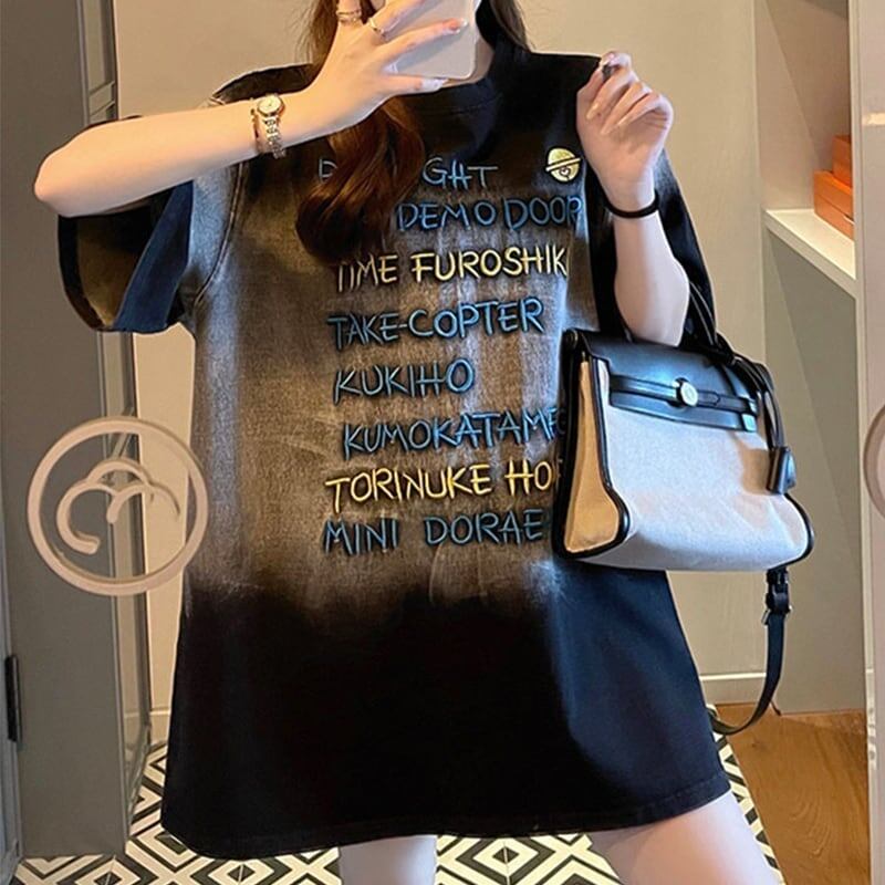 ファッション アルファベット カジュアル Tシャツ カットソー＜S-3092＞