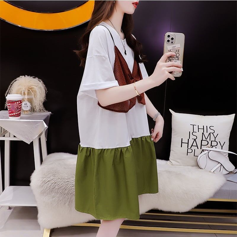 ゆったり感アップ Tシャツ 高級感溢れる カットソー ワンピース＜S-3350＞