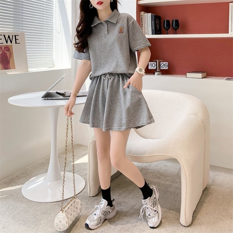 カジュアル 切り替え オシャレ度満点 Tシャツ＋ショートパンツ セットアップ＜S-3613＞