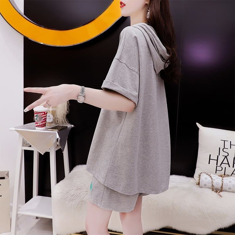 オシャレ度満点 Tシャツ＋ショートパンツ ゆったり感アップ セットアップ＜S-3466＞