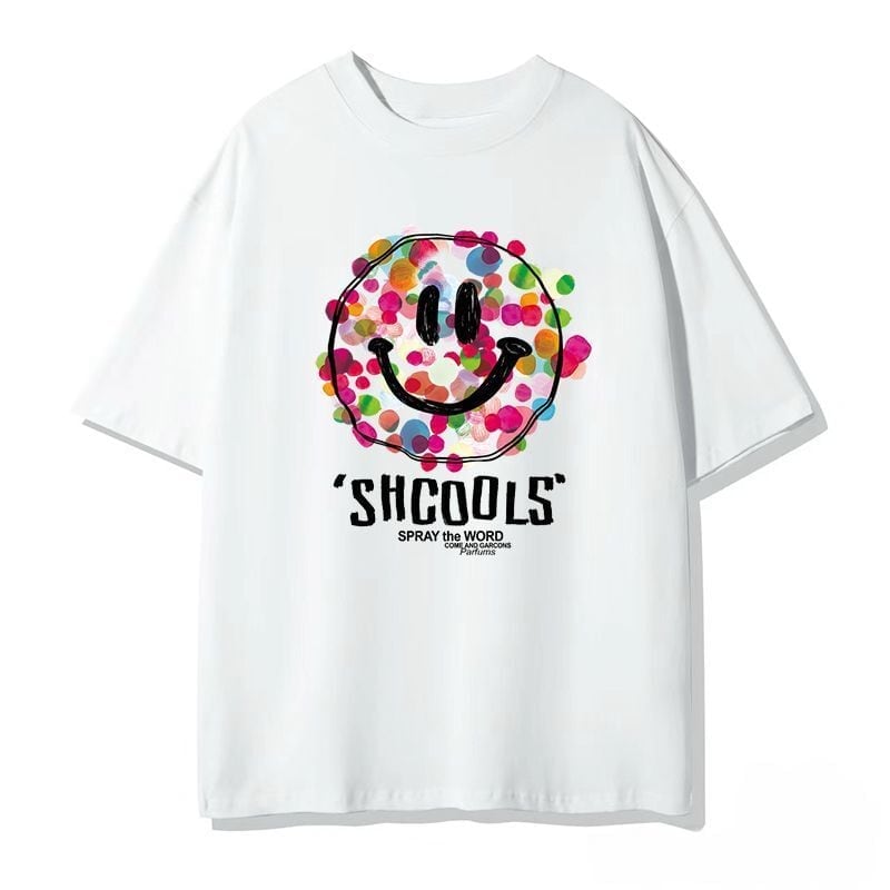 話題沸騰中 スマイリー カジュアル 半袖 Tシャツ <S-8651>