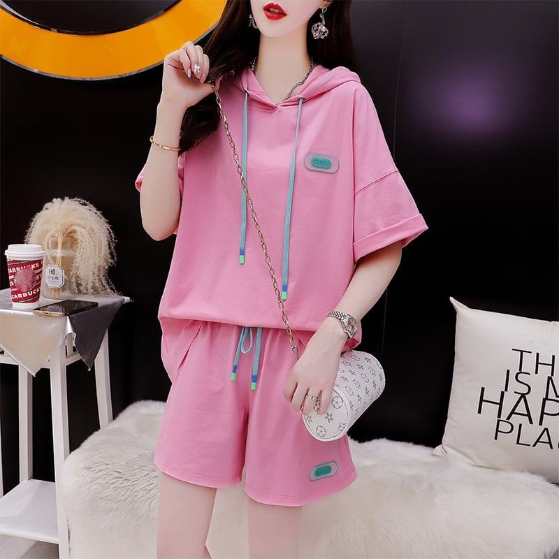オシャレ度満点 Tシャツ＋ショートパンツ ゆったり感アップ セットアップ＜S-3466＞