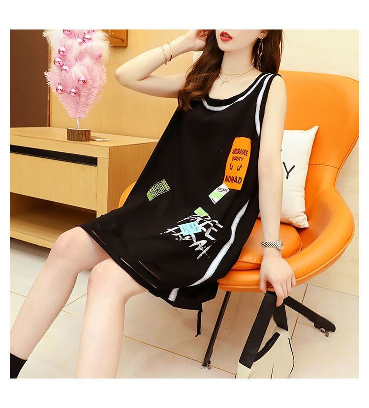 今季マストバイ ダメージ加工 デザイン性抜群 プリント全2色 ノースリーブ Tシャツ カットソー＜S-9141＞