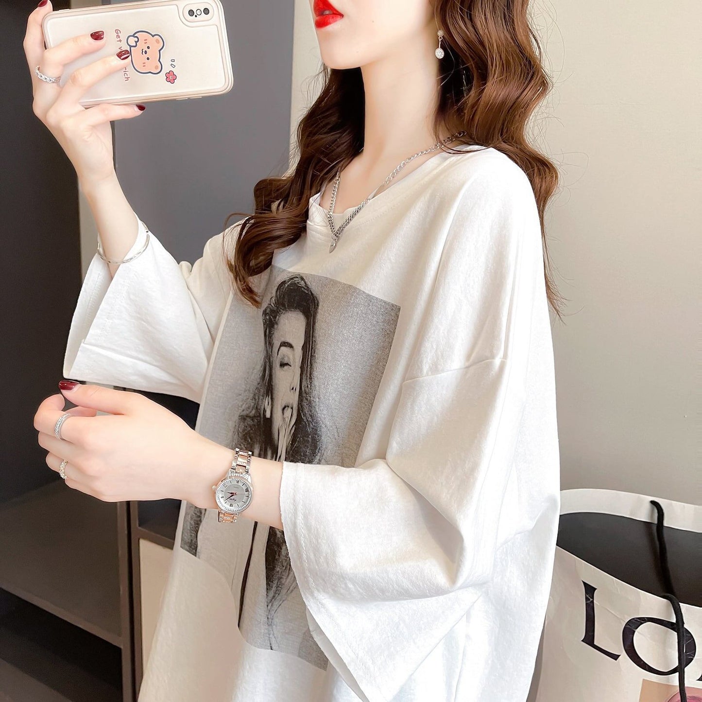 スタイリッシュ プリント 一目惚れ Tシャツ カットソー＜S-3300＞