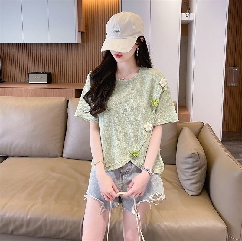 超人気 シンプル 好感度UP スウィート 3色選択 半袖Tシャツ＜S-8579＞