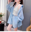 韓国系 UVカット長袖シャツⅹショートパンツセットアップ 透け感 ＜S-2826＞