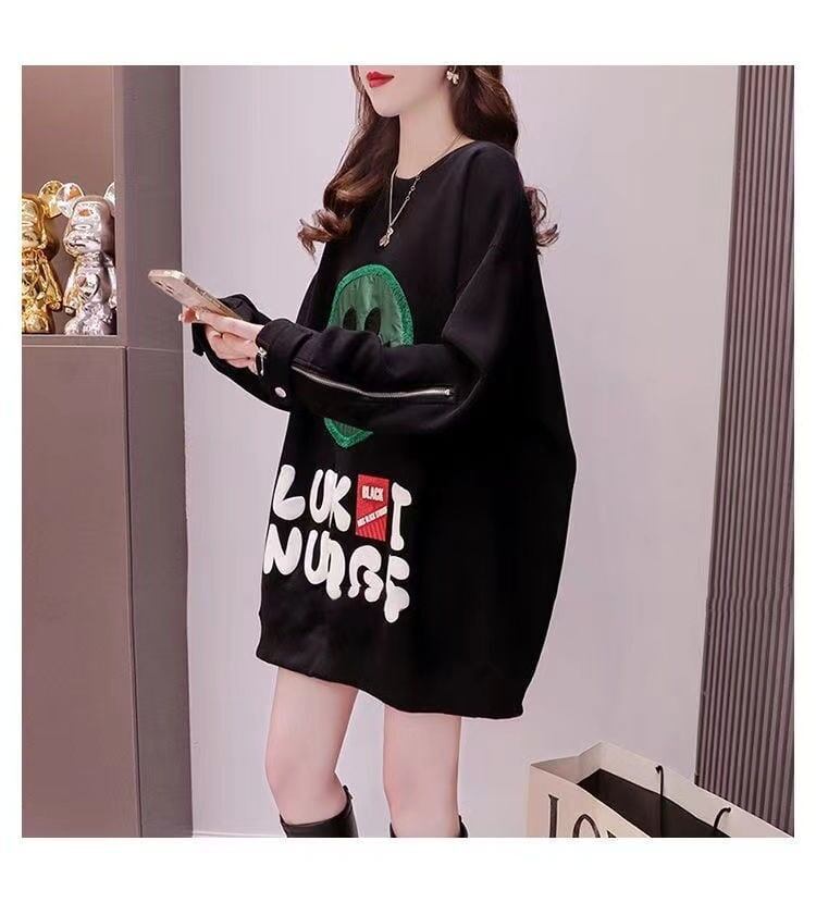 【裏起毛】 スマイルマークロゴスウェット 美人度アップ 全３色＜S-4653＞
