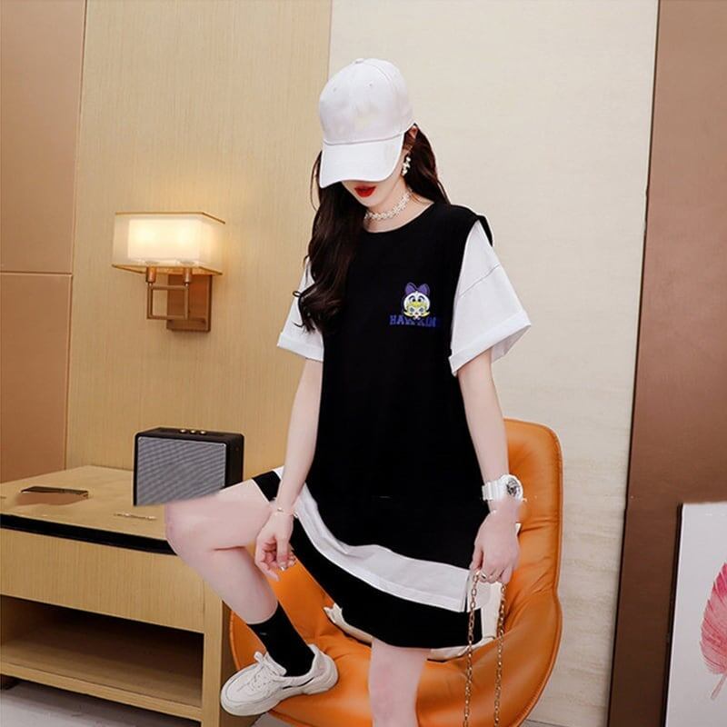 ルーズ 切り替え 美人度アップ Tシャツ＋ショートパンツ セットアップ＜S-3310＞