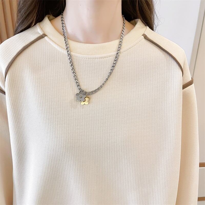 定番シンプル  ワッフル スウェット三色ありトップス＜S-4152＞