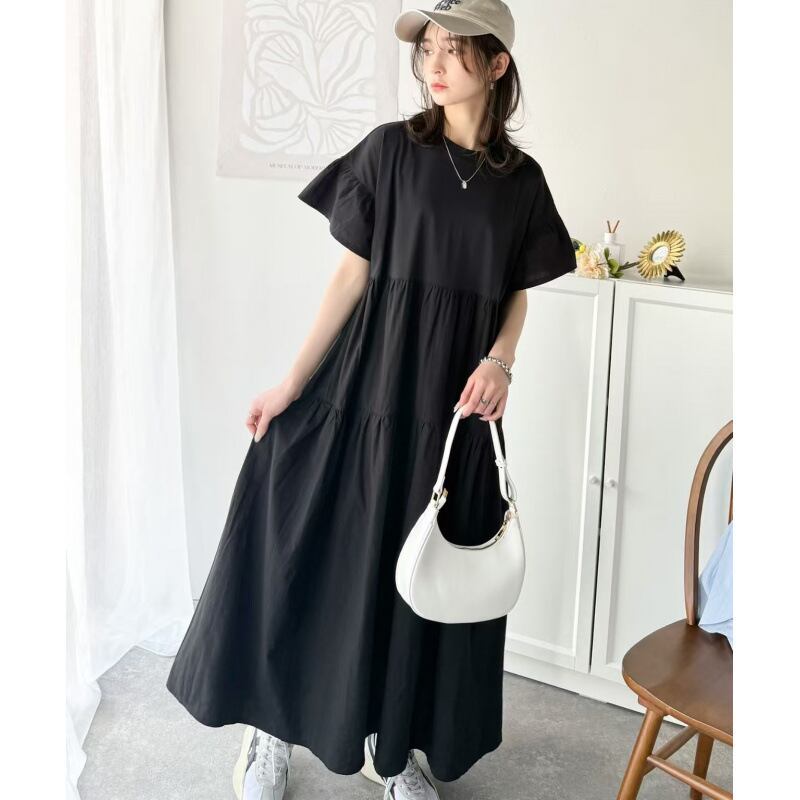 今季マストバイ 早い者勝ち 美人度アップ カジュアル 全3色 半袖 Tシャツ ワンピース ＜S-11984＞