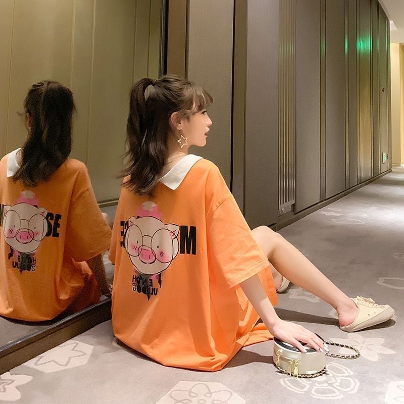 美人度アップ プリント カジュアル 両面着る ワンピース＜S-8453＞