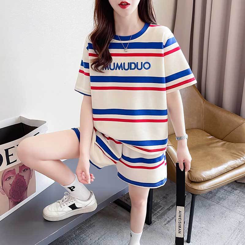 絶対欲しい 真夏も快適 美人度アップ カジュアル 半袖 Tシャツ ショートパンツ セットアップ ＜S-11192＞