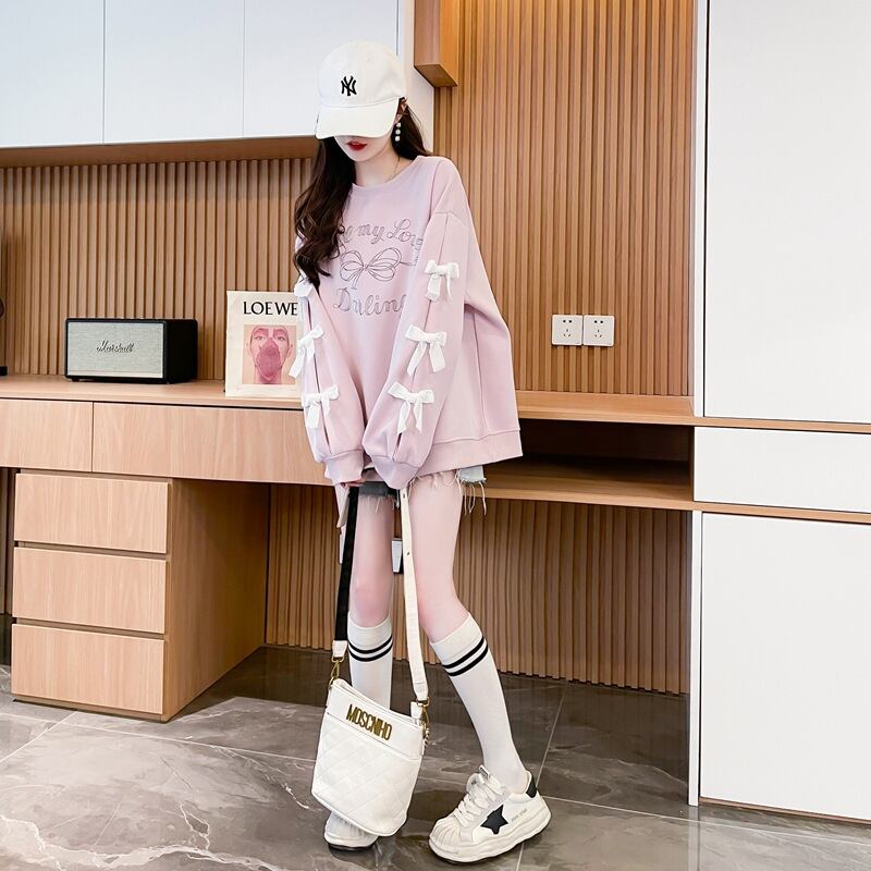 目を奪われる キュート 美人度アップ リボン 全2色 パーカー＜S-9631＞