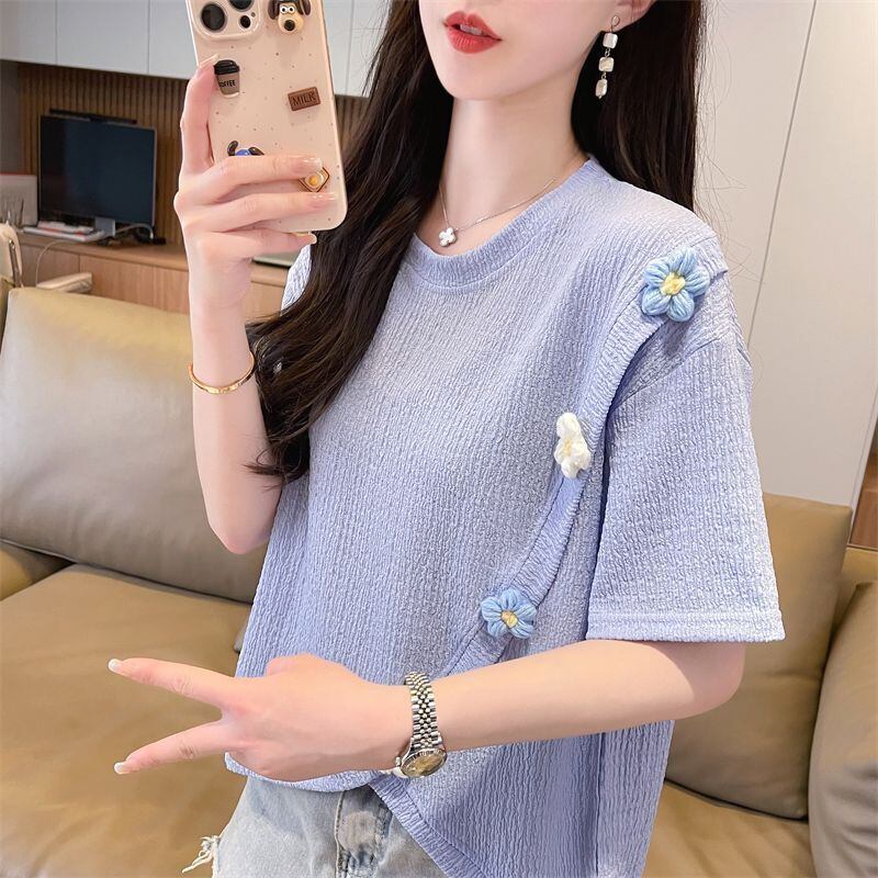 超人気 シンプル 好感度UP スウィート 3色選択 半袖Tシャツ＜S-8579＞