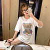 個性的なデザイン 切り替え 一目惚れ プリント Tシャツ カットソー＜S-3481＞