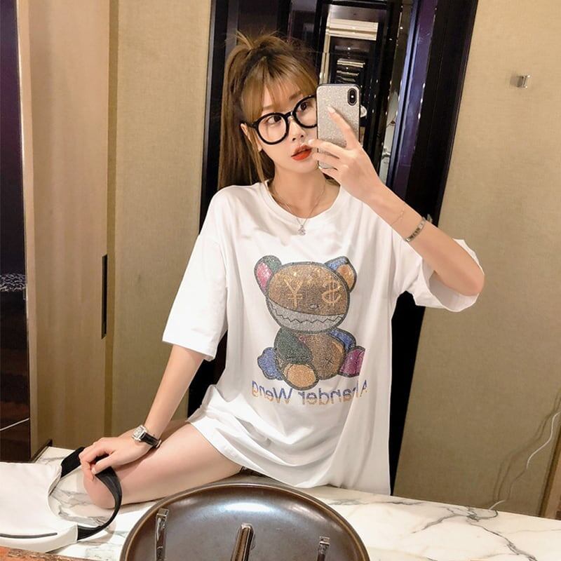 個性的なデザイン 切り替え 一目惚れ プリント Tシャツ カットソー＜S-3481＞