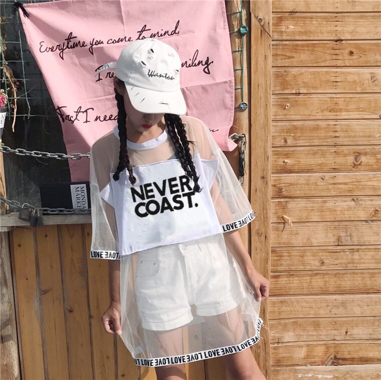 好感度UP レイヤード風 アバンギャルド プリントTシャツ ゆったり半袖＜S-8156＞
