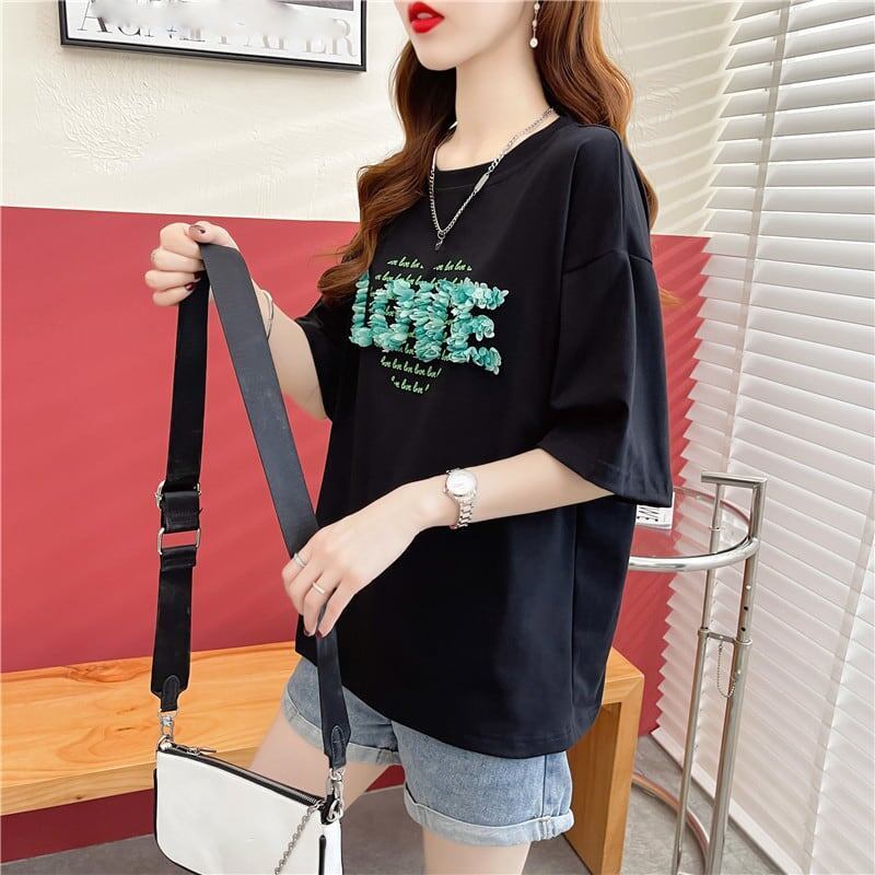 デザイン感 プリント チャーミング Tシャツ カットソートップス＜S-3151＞