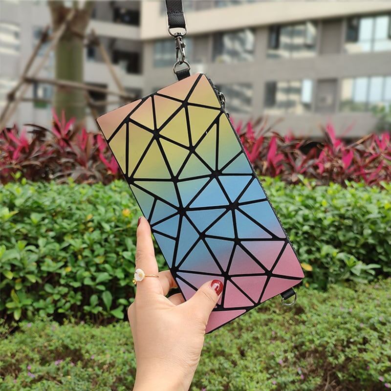 大人気 グラデーション おしゃれ 菱形 スマホバッグ 合わせやすい ショルダバッグ ＜S-2086＞