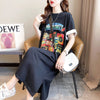 スタイリッシュ プリント 一目惚れ Tシャツ カットソー ワンピース＜S-3575＞