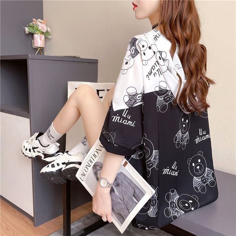 絶対欲しい 一目惚れ 個性的なデザイン 切り替え 半袖Tシャツ カットソー＜S-8054＞