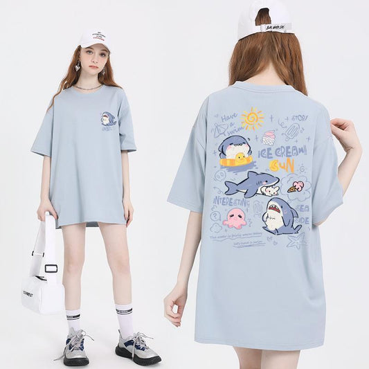 売り切れ必至 4色選択 ポップなプリントが夏に映えるプリント 半袖Tシャツ＜S-9327＞