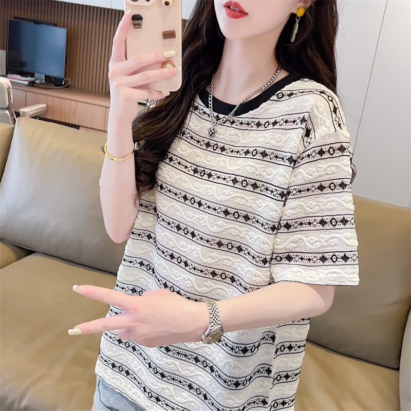 おすすめ ストライプ柄 着心地抜群 半袖 Tシャツ＜S-8264＞