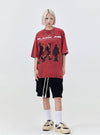 タイドブランド  アメリカンストリート レトロフレームプリントTシャツ<S-2905>