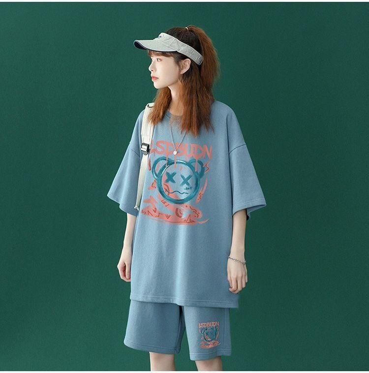 早い者勝ち  半袖Ｔシャツⅹパンツセット全4色 男女兼用<S-6554>