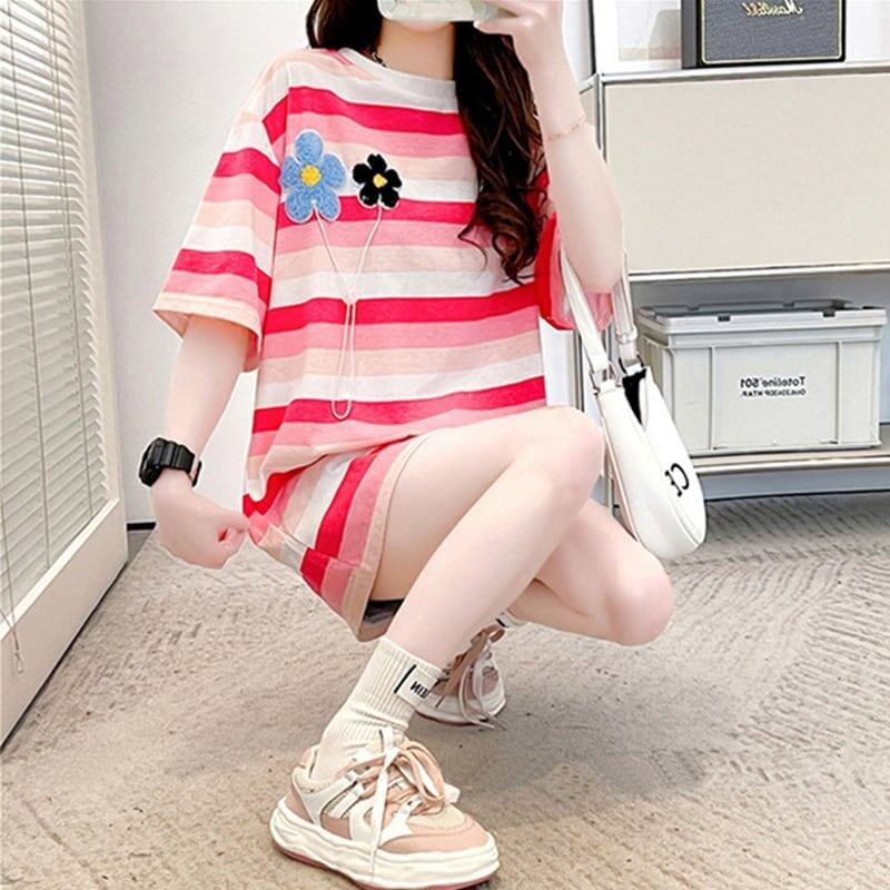 オシャレ度満点 プリント 美感いっぱい Tシャツ カットソー＜S-3296＞
