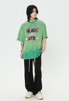 見逃し厳禁 ファッション ストリート系 ヴィンテージ加工 アルファベット プリントTシャツ ＜S-2921＞