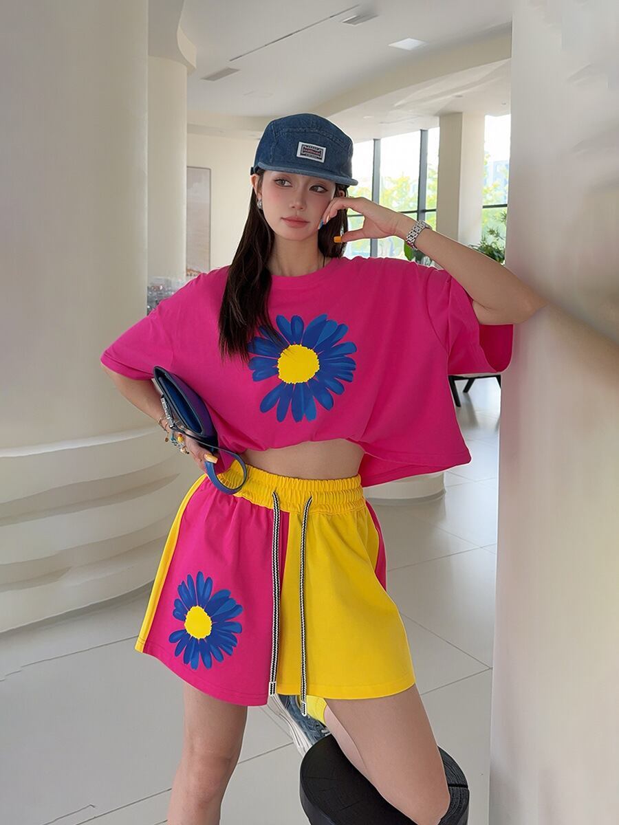 好感度UP カジュアル 真夏も快適 半袖 Tシャツ ショートパンツ セットアップ ＜S-11374＞