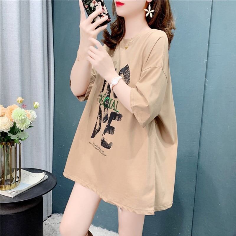 オシャレ度満点 切り替え 好感度満載 プリント Tシャツ カットソー＜S-3672＞