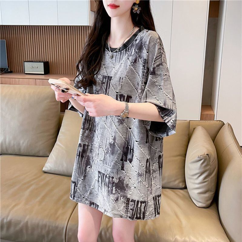 話題沸騰中 カジュアル 個性派 プリント ゆったり 半袖Tシャツ＜S-8572＞