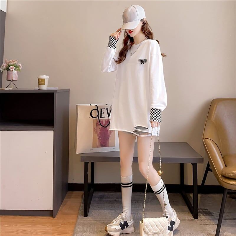 スタイリッシュ 切り替え 一目惚れ プリント Tシャツ カットソー＜S-3675＞