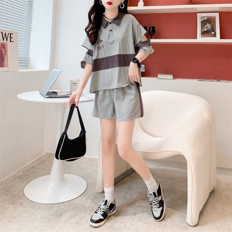 カジュアル Tシャツ＋ショートパンツ スタイリッシュ セットアップ＜S-3472＞